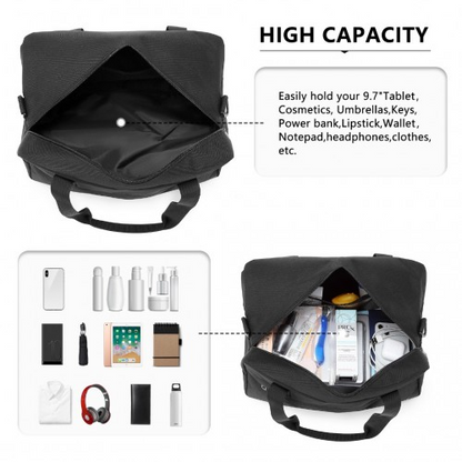 Kono Lightweight Multi Purpose Unisex Sports Travel Duffel Bag - Black | Durable & Versatile Gym, Travel & Hand Luggage Bag