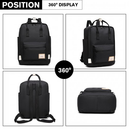 EB2017 - Kono Large Polyester Laptop Backpack - Black | Waterproof & Lightweight