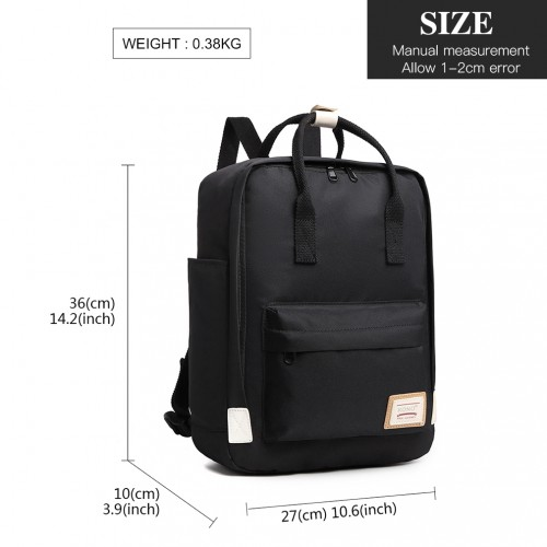 EB2017 - Kono Large Polyester Laptop Backpack - Black | Waterproof & Lightweight