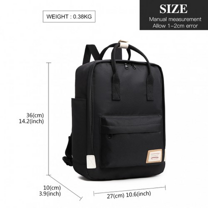 EB2017 - Kono Large Polyester Laptop Backpack - Black | Waterproof & Lightweight