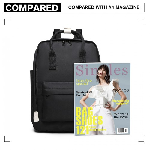 EB2017 - Kono Large Polyester Laptop Backpack - Black | Waterproof & Lightweight