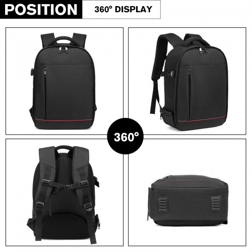 Kono Water Resistant Shockproof DSLR Camera Backpack - Black, for Photographers & Travelers