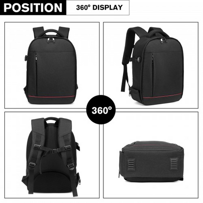 Kono Water Resistant Shockproof DSLR Camera Backpack - Black, for Photographers & Travelers