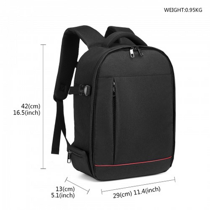 Kono Water Resistant Shockproof DSLR Camera Backpack - Black, for Photographers & Travelers