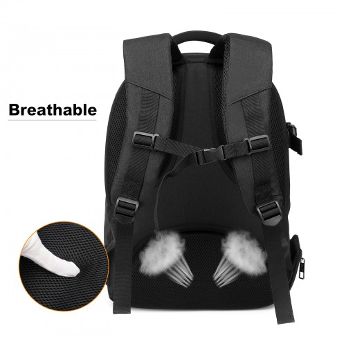 Kono Water Resistant Shockproof DSLR Camera Backpack - Black, for Photographers & Travelers