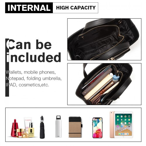 Miss Lulu Classic Quilted Handbag - Black | Premium Synthetic Leather | Elegant Gold Tone Hardware