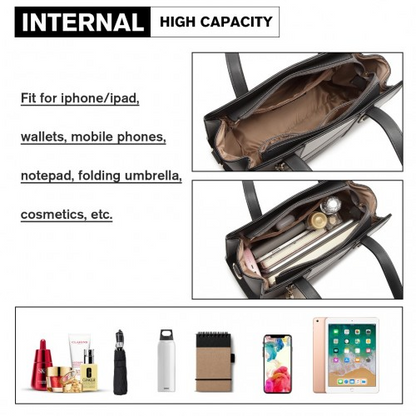 Miss Lulu Colour Block Cross-Body Handbag - Grey | Stylish & Versatile