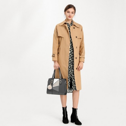 Miss Lulu Colour Block Cross-Body Handbag - Grey | Stylish & Versatile