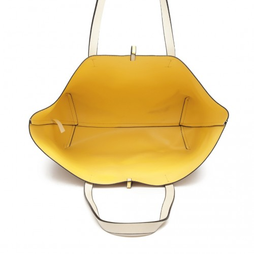 Miss Lulu Women Reversible Contrast Shopper Tote Bag Beige - LT6628-1