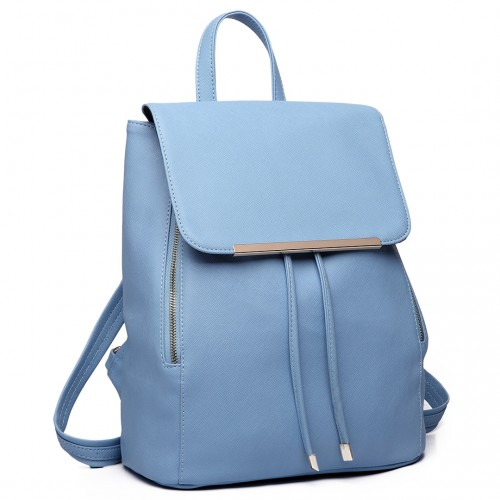 Miss Lulu Light Blue Faux Leather Fashion Backpack – Stylish & Durable for Everyday Use