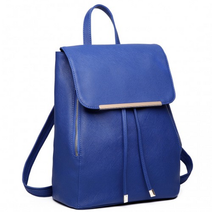 Miss Lulu Faux Leather Stylish Fashion Backpack in Navy - Premium Quality, Versatile Use