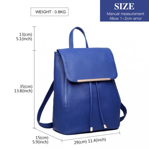 Miss Lulu Faux Leather Stylish Fashion Backpack in Navy - Premium Quality, Versatile Use