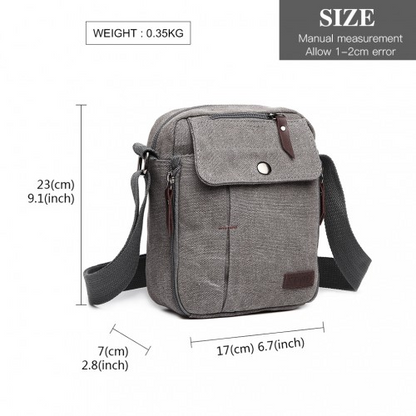E1971 - Kono Multi Pocket Cross Body Shoulder Bag - Grey | Durable & Stylish Daily Companion