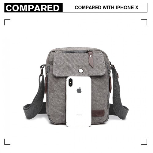 E1971 - Kono Multi Pocket Cross Body Shoulder Bag - Grey | Durable & Stylish Daily Companion