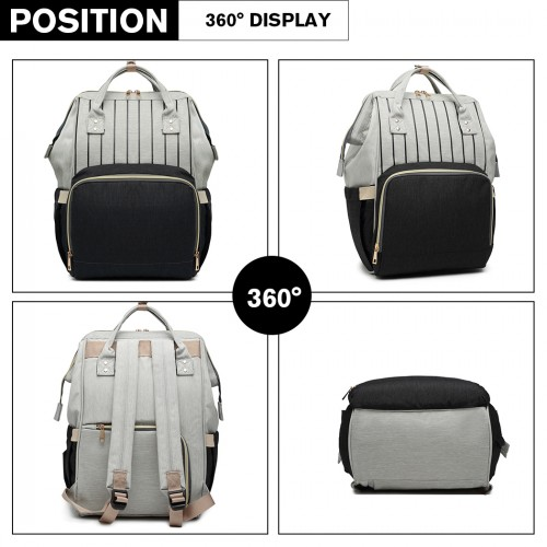 Miss Lulu Multi Function Baby Diaper Changing Backpack - Black | Premium Quality & Versatile Design
