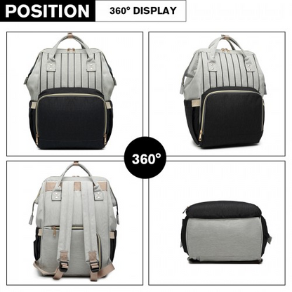 Miss Lulu Multi Function Baby Diaper Changing Backpack - Black | Premium Quality & Versatile Design