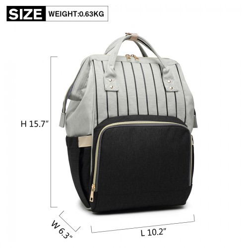 Miss Lulu Multi Function Baby Diaper Changing Backpack - Black | Premium Quality & Versatile Design