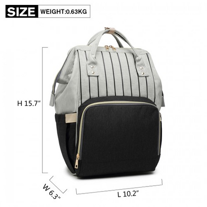 Miss Lulu Multi Function Baby Diaper Changing Backpack - Black | Premium Quality & Versatile Design