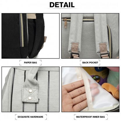 Miss Lulu Multi Function Baby Diaper Changing Backpack - Black | Premium Quality & Versatile Design