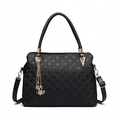 Miss LuLu Fashion PU Leather Handbag Purse 4pcs Set - Black