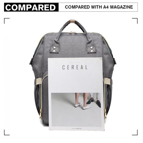 Miss Lulu Multi-Function Baby Diaper Changing Backpack - Grey | Spacious & Stylish