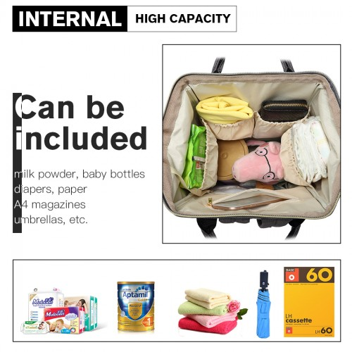 Miss Lulu Multi-Function Baby Diaper Changing Backpack - Grey | Spacious & Stylish