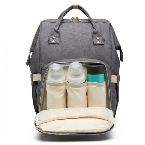 Miss Lulu Multi-Function Baby Diaper Changing Backpack - Grey | Spacious & Stylish