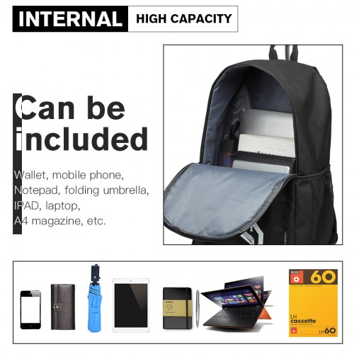 Kono Multi-functional Glow-in-the-Dark Trolley Backpack - Black | Versatile Travel & Commuting Companion