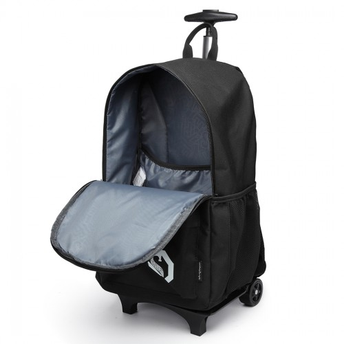 Kono Multi-functional Glow-in-the-Dark Trolley Backpack - Black | Versatile Travel & Commuting Companion