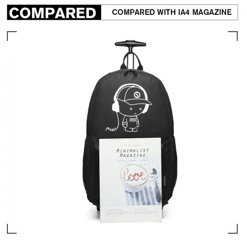 Kono Multi-functional Glow-in-the-Dark Trolley Backpack - Black | Versatile Travel & Commuting Companion