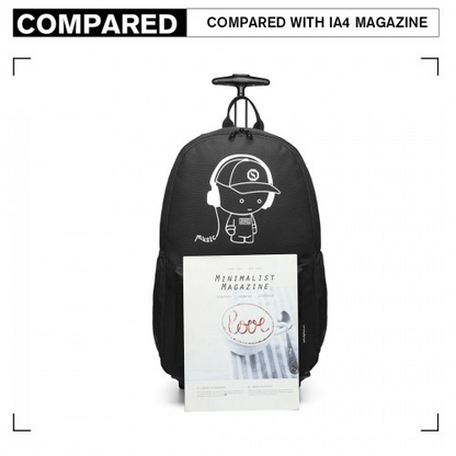 Kono Multi-functional Glow-in-the-Dark Trolley Backpack - Black | Versatile Travel & Commuting Companion