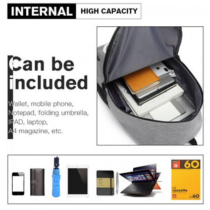 KONO Glow in the Dark Waterproof Backpack - Stylish & Functional Grey Backpack