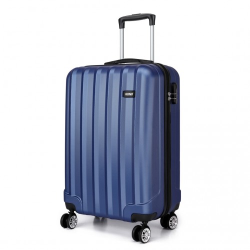 Kono Vertical Stripe Hard Shell Suitcase 19 Inch Navy - Durable & Stylish Luggage