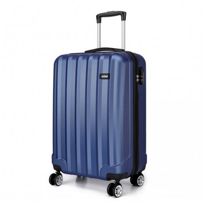 Kono Vertical Stripe Hard Shell Suitcase 19 Inch Navy - Durable & Stylish Luggage