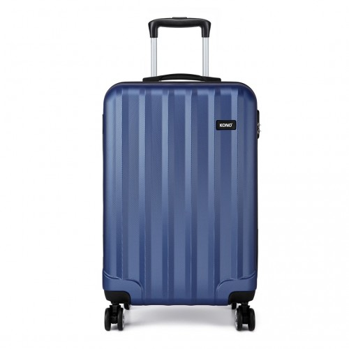 Kono Vertical Stripe Hard Shell Suitcase 19 Inch Navy - Durable & Stylish Luggage