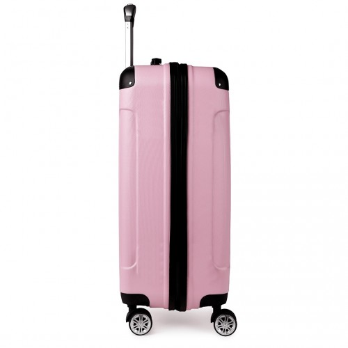 Kono 19 Inch ABS Hard Shell Suitcase Luggage - Lightweight, Durable, and Stylish in Pink