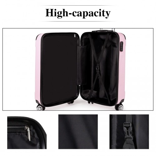 Kono 19 Inch ABS Hard Shell Suitcase Luggage - Lightweight, Durable, and Stylish in Pink