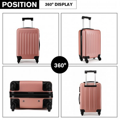 Kono 28 Inch ABS Hard Shell Luggage 4 Wheel Spinner Suitcase - Nude