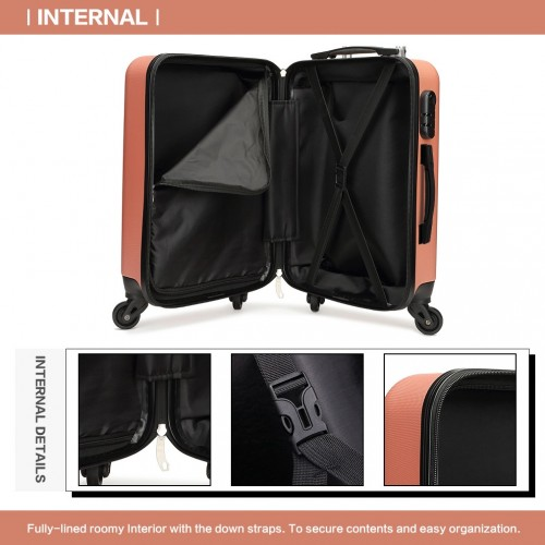 Kono 28 Inch ABS Hard Shell Luggage 4 Wheel Spinner Suitcase - Nude