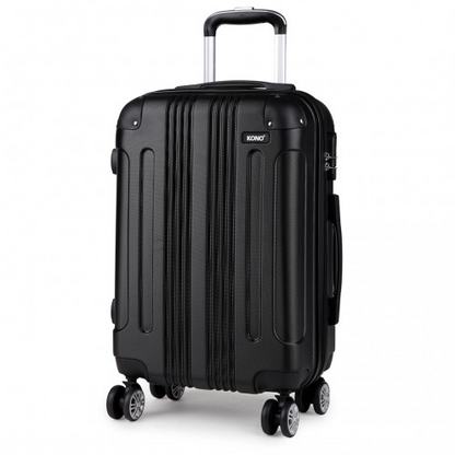 Kono 24 Inch ABS Hard Shell Suitcase Luggage - Lightweight & Durable - Black