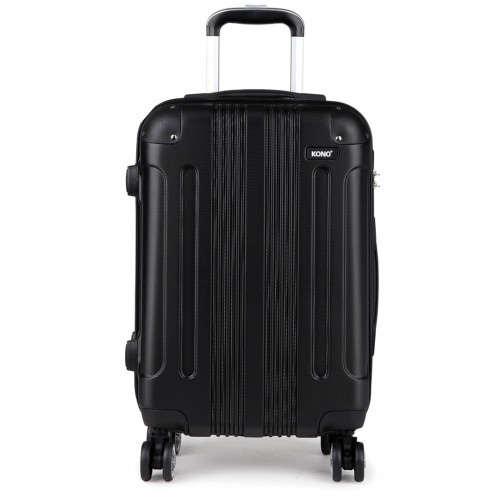 Kono 24 Inch ABS Hard Shell Suitcase Luggage - Lightweight & Durable - Black
