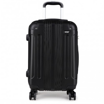 Kono 24 Inch ABS Hard Shell Suitcase Luggage - Lightweight & Durable - Black