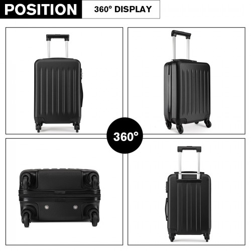 Kono 28 Inch ABS Hard Shell Luggage - 4 Wheel Spinner Suitcase, Black
