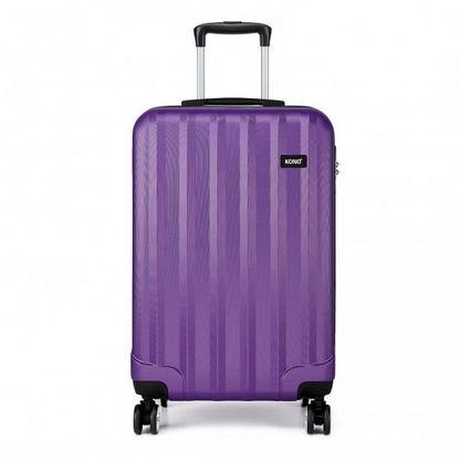 Kono Vertical Stripe Hard Shell Suitcase 19 Inch Luggage - Purple | Lightweight & Durable Travel Companion