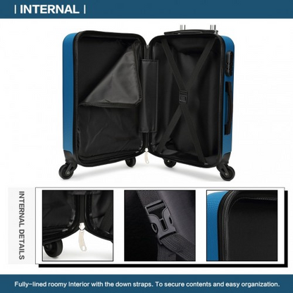 K1872L - Kono 28 Inch ABS Hard Shell Luggage 4 Wheel Spinner Suitcase - Navy