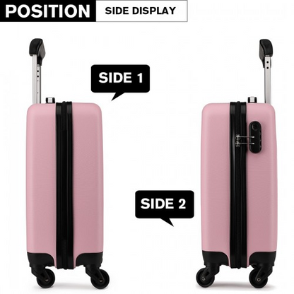 Kono 19 Inch ABS Hard Shell Carry On Luggage - Pink | Lightweight & Durable