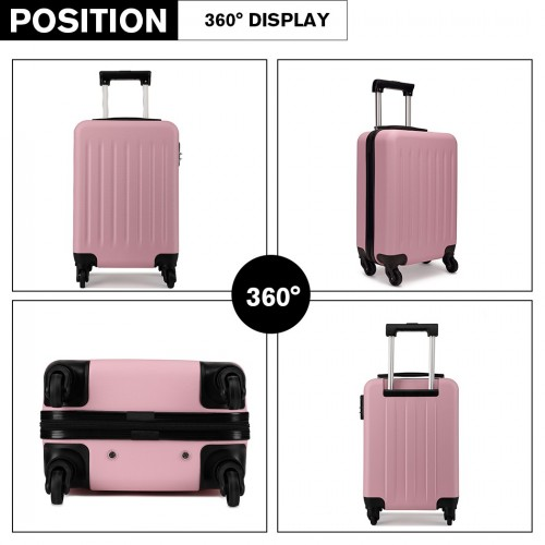 Kono 19 Inch ABS Hard Shell Carry On Luggage - Pink | Lightweight & Durable