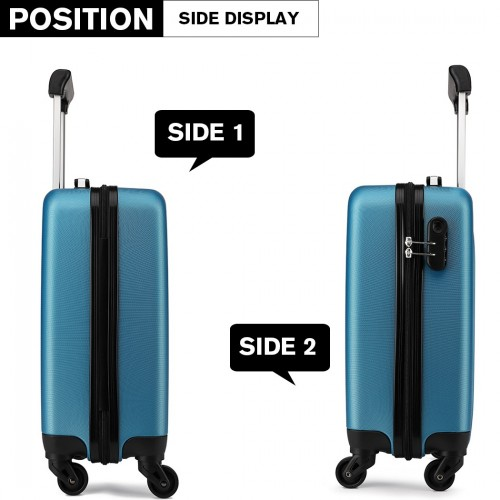 Kono 19 Inch ABS Hard Shell Carry-On Luggage 4 Wheel Spinner Suitcase - Navy