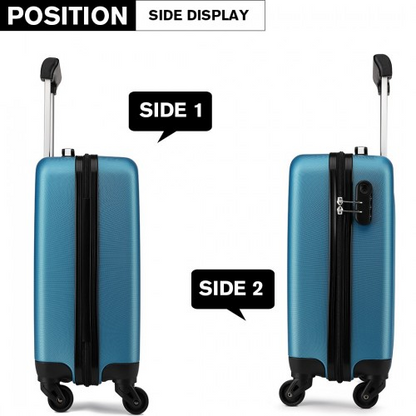 Kono 19 Inch ABS Hard Shell Carry-On Luggage 4 Wheel Spinner Suitcase - Navy