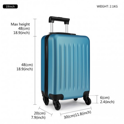 Kono 19 Inch ABS Hard Shell Carry-On Luggage 4 Wheel Spinner Suitcase - Navy